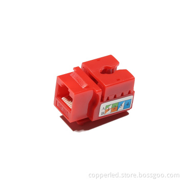 UTP Cat. 5e Keystone Jack 90 Degree (Red)